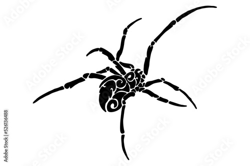 Black spider tattoo vector