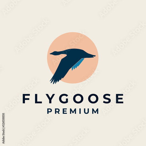 flying goose vector logo template design