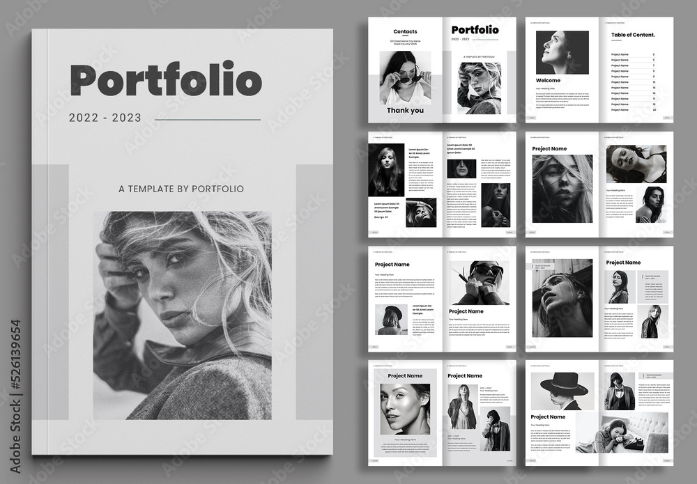 Black Portfolio Layout Stock Template | Adobe Stock