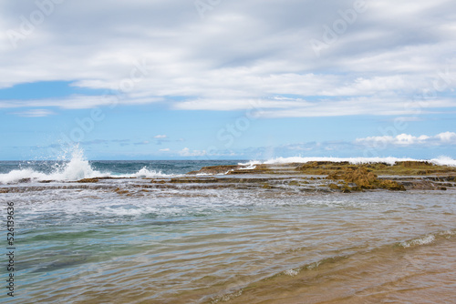 Waves crashing on the beach