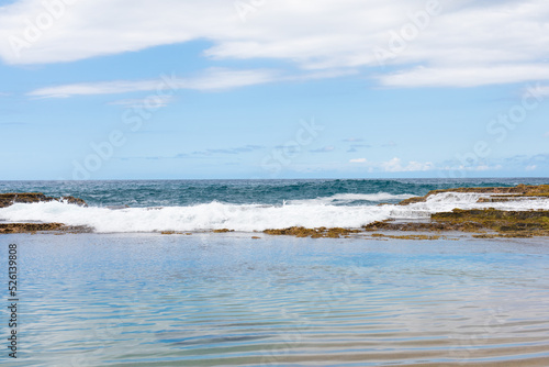 Waves crashing on the beach