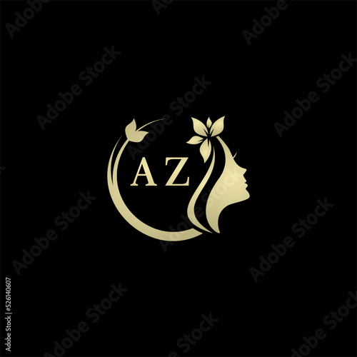 Initial letter AZlogo for women's care and beauty. the concept of a face that looks feminine for your business photo