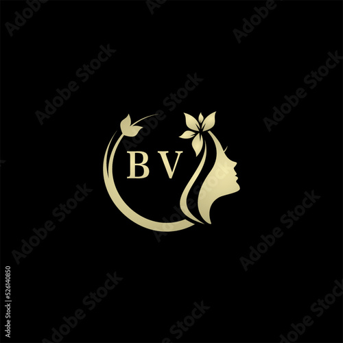 Initial letter BVlogo for women's care and beauty. the concept of a face that looks feminine for your business photo