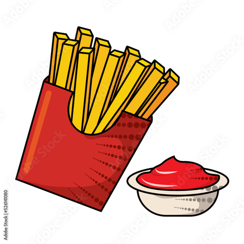 Isolated fries french fast food vector illustration