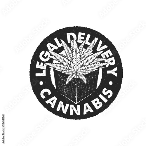legal marijuana delivery badge logo in vintage style