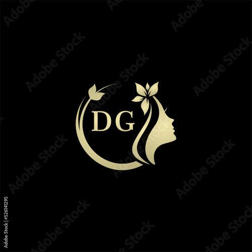 Initial letter DGlogo for women's care and beauty. the concept of a face that looks feminine for your business photo