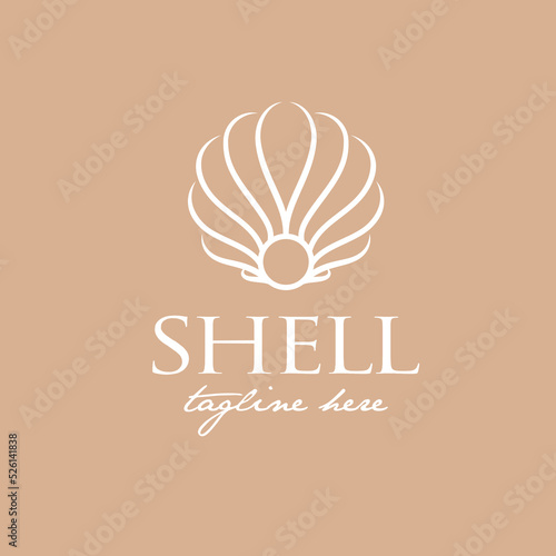 pearl shell illustration for jewelry shop logo