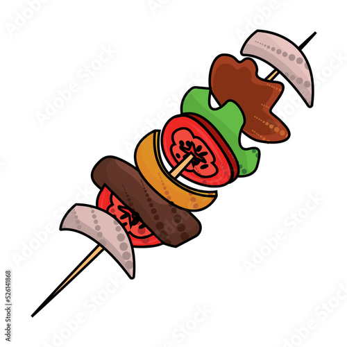 Isolated brochette fast food vector illustration