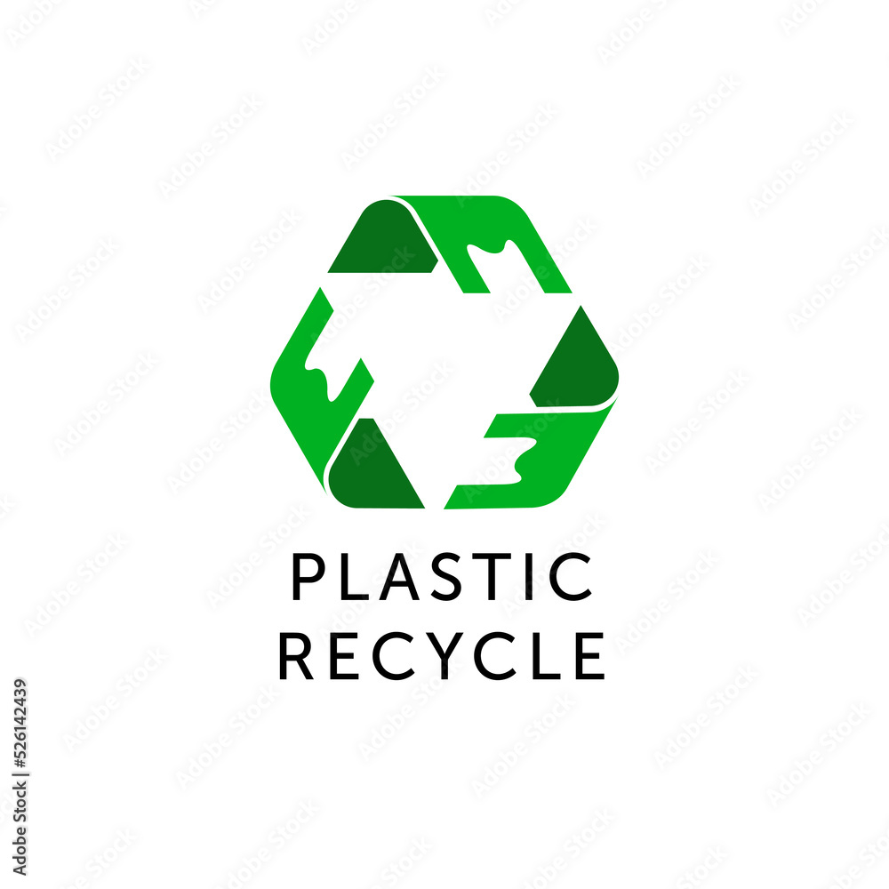 Fototapeta premium plastic recycle vector premium logo