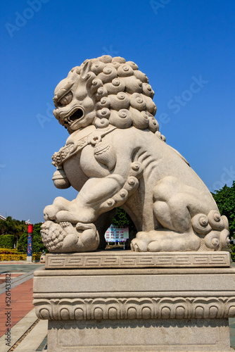 stone lion statue