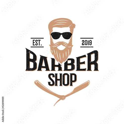 Barber Shop Vintage Element Style logo design