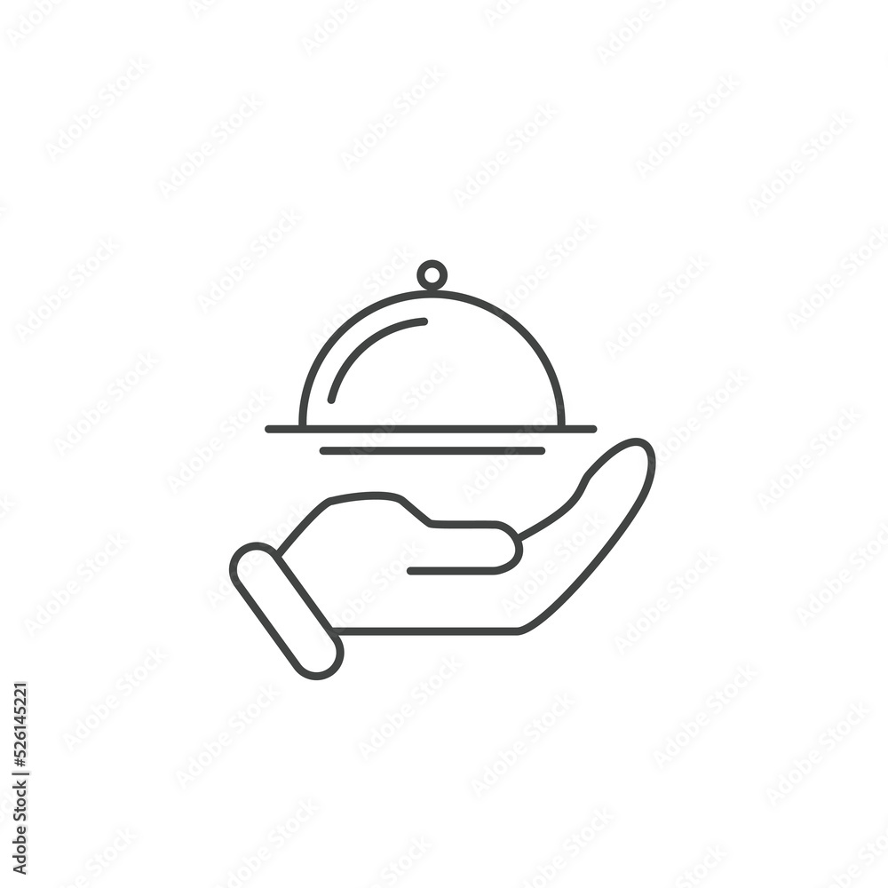 Tray on the hand icons symbol vector elements for infographic web Tray on the hand icons symbol vector elements for infographic web