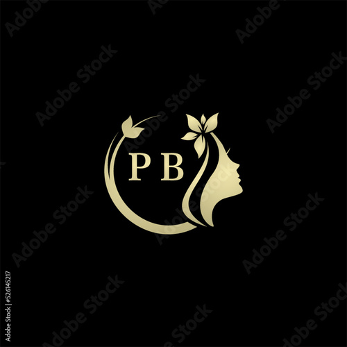 Initial letter PBlogo for women's care and beauty. the concept of a face that looks feminine for your business photo