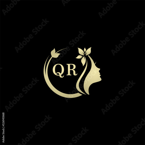 Initial letter QRlogo for women's care and beauty. the concept of a face that looks feminine for your business photo