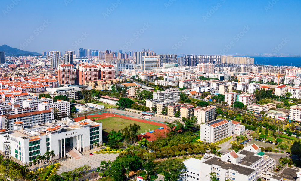 Architectural landscape of Xiamen, China.