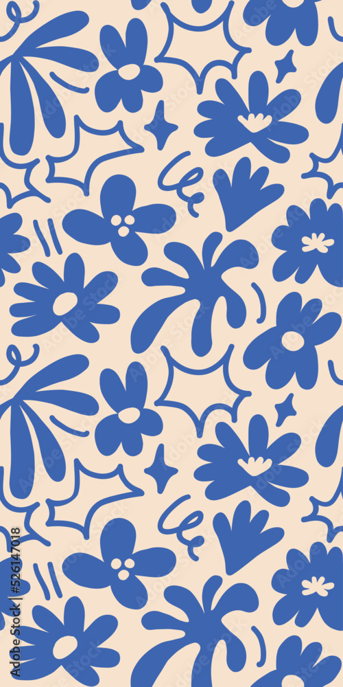 Abstract seamless pattern with cute hand drawn meadow flowers. Stylish natural background. Hand drawn design elements. Abstract seamless pattern with cute hand drawn meadow flowers. Stylish natural background. Hand drawn design elements.