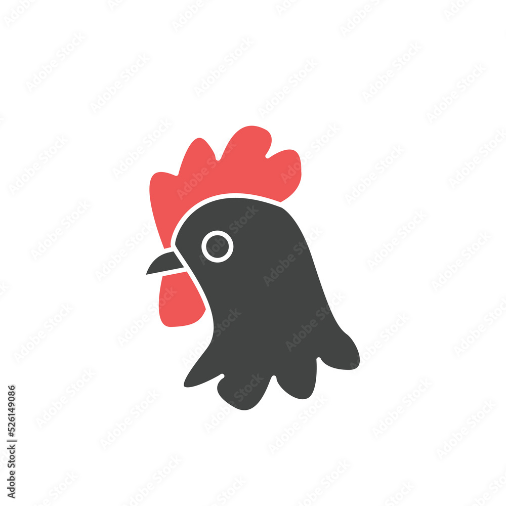 Fototapeta premium Silhouette Rooster icons symbol vector elements for infographic web