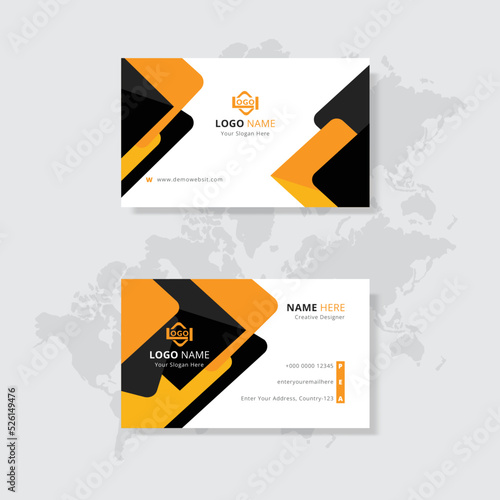 Red creative business card and name card, simple clean template vector design, layout in rectangle size