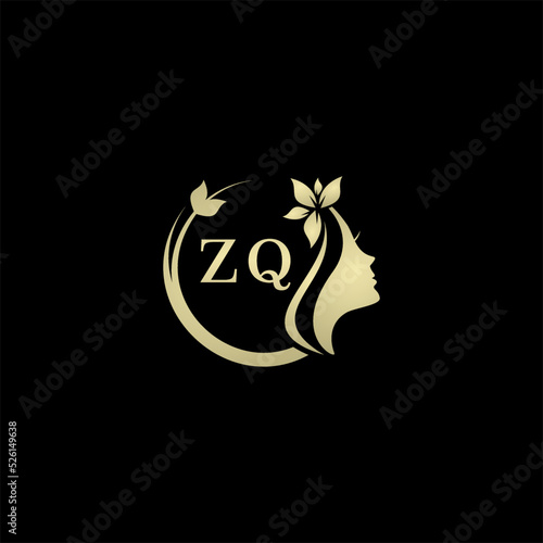Initial letter ZQlogo for women's care and beauty. the concept of a face that looks feminine for your business