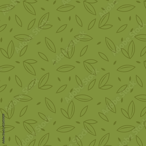 Green tea pattern wallpaper. Green tea doodle vector. Matcha pattern.