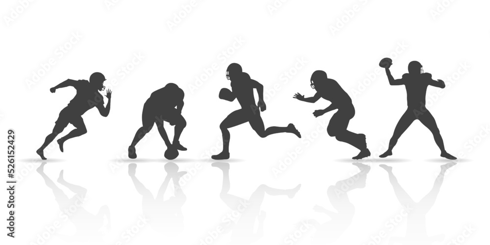 american football player style silhouette collection american football player style silhouette collection