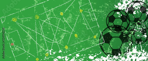 Soccer or Football illustration or template for the great soccer event this year,large copy space.Grungy vector illustration.
