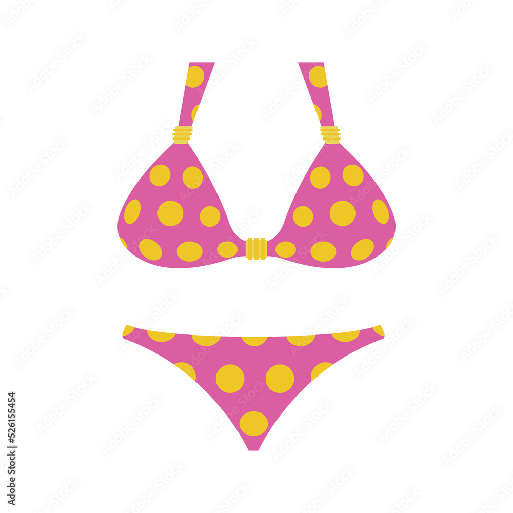 Pink polka dot bikini emoji vector swim suit underwear Stock Vector ...