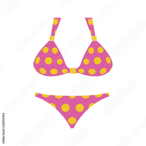 Pink polka dot bikini emoji vector swim suit underwear