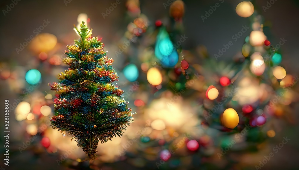 illustration of festive decorated christmas tree