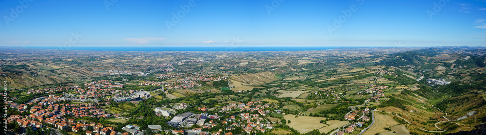 Emilia Romagna landscape and Adriatic sea view, Italy