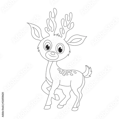 Deer Coloring Book for Children and Unique Animal Collection Of Cartoon Vector Illustration