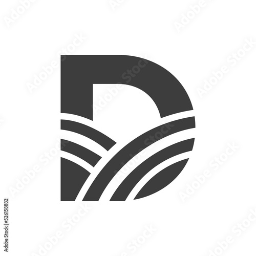 Agriculture Logo On Letter D Concept. Farm Logo Based on Alphabet for Bakery, Bread, Pastry, Home Industries Business Identity