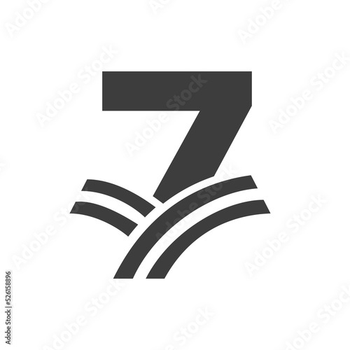 Agriculture Logo On Letter 7 Concept. Farm Logo Based on Alphabet for Bakery, Bread, Pastry, Home Industries Business Identity