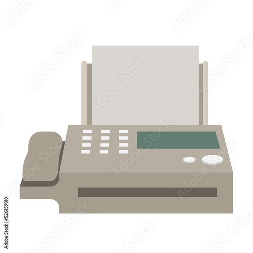 Fax Machine emoji illustration flat design