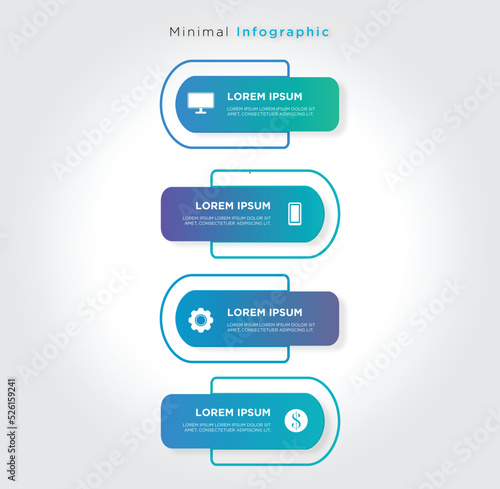 Modern Business infographic template flowchart design
