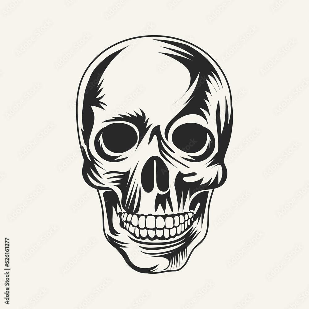 Skull head vector On white background.