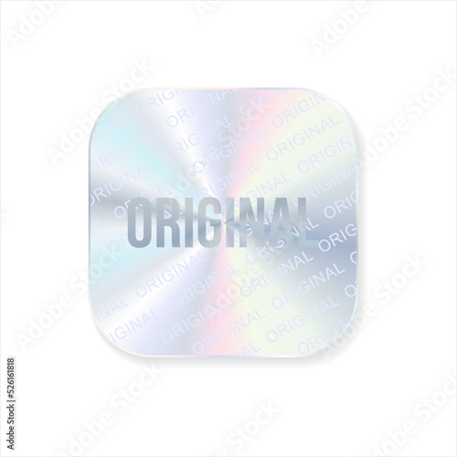 Hologram stickers or labels with holographic texture original product 