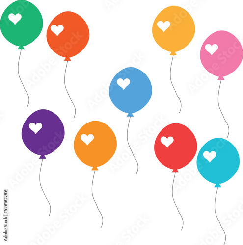 balloons isolated on white