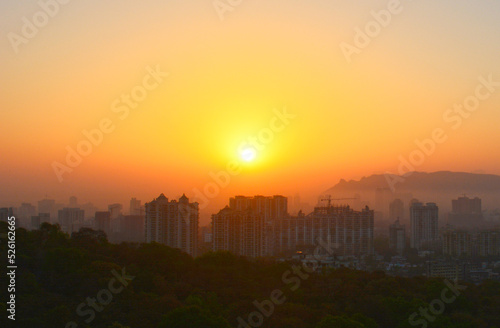 sunrise over the city