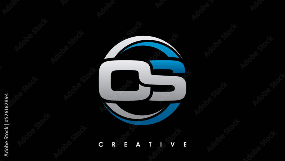 OS Letter Initial Logo Design Template Vector Illustration - obrazy, fototapety, plakaty 