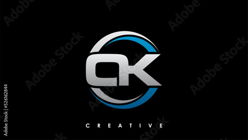 OK Letter Initial Logo Design Template Vector Illustration