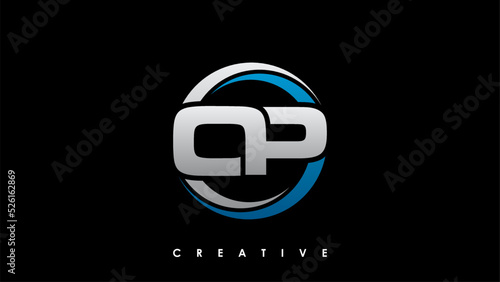 OP Letter Initial Logo Design Template Vector Illustration