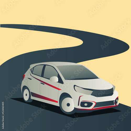 city ​​car with curvy roads