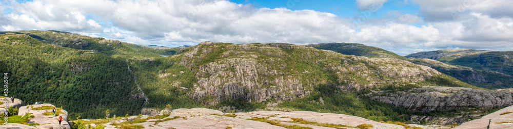 Rock Formations and landscape at Prekestolen (Preikestolen) in Rogaland in Norway (Norwegen, Norge or Noreg)