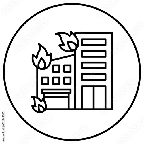 Building Fire Line Icon