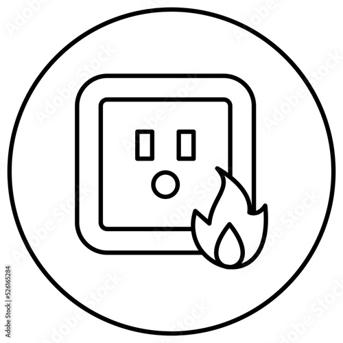 Electricity Fire Line Icon