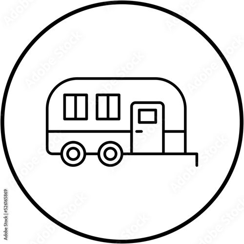 Caravan Line Icon