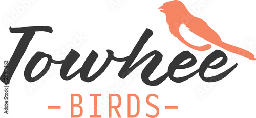 A vector towhee bird logo and icon for bird watching ornithology photo