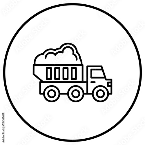 Dump Truck Line Icon