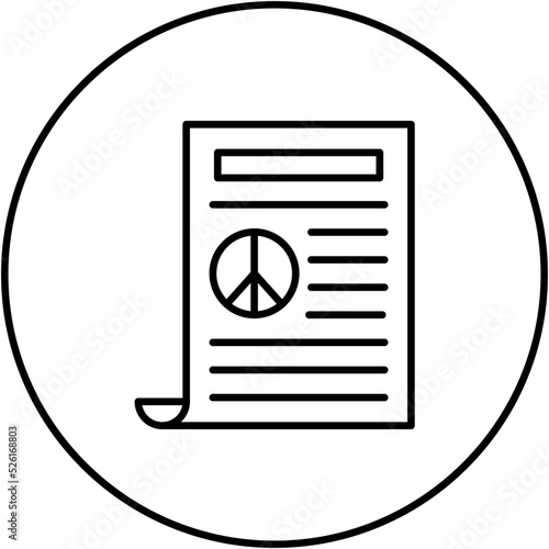 Peace Treaty Line Icon